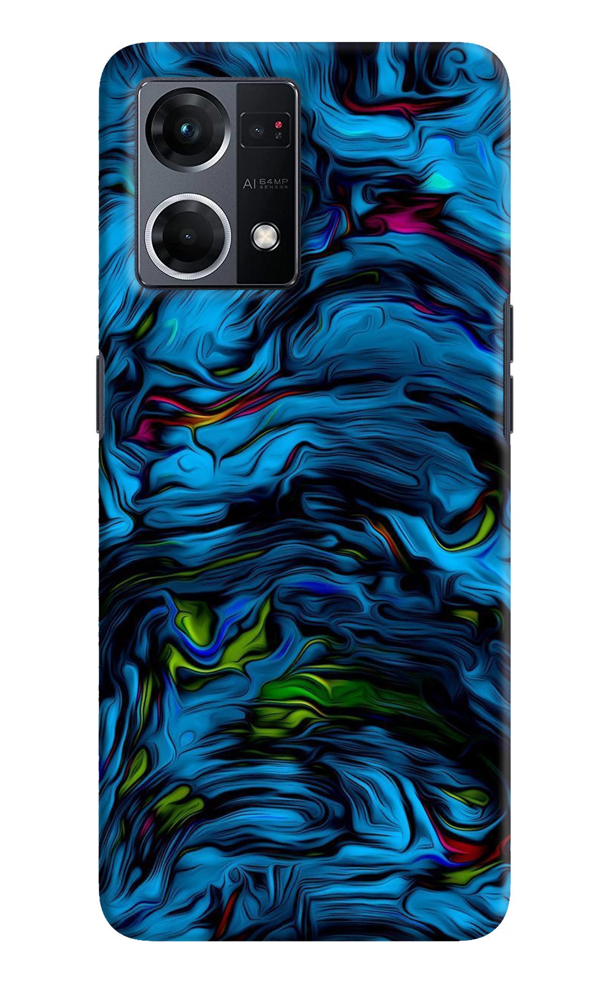 Dark Blue Abstract Oppo F21 Pro 4G Back Cover