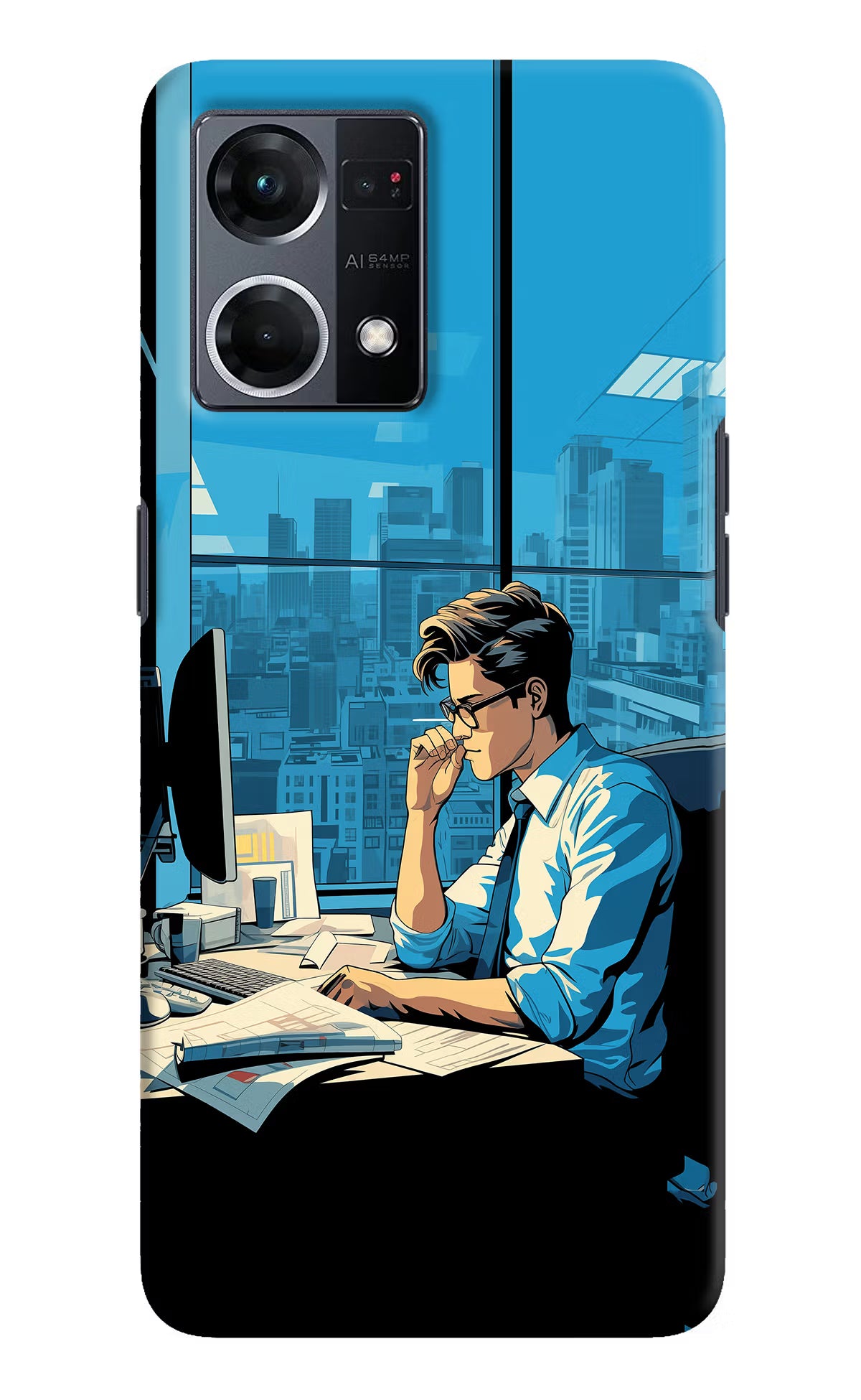 Focused Hustler (AI Generated) Oppo F21 Pro 4G Hard Case Back Cover by Casekaro