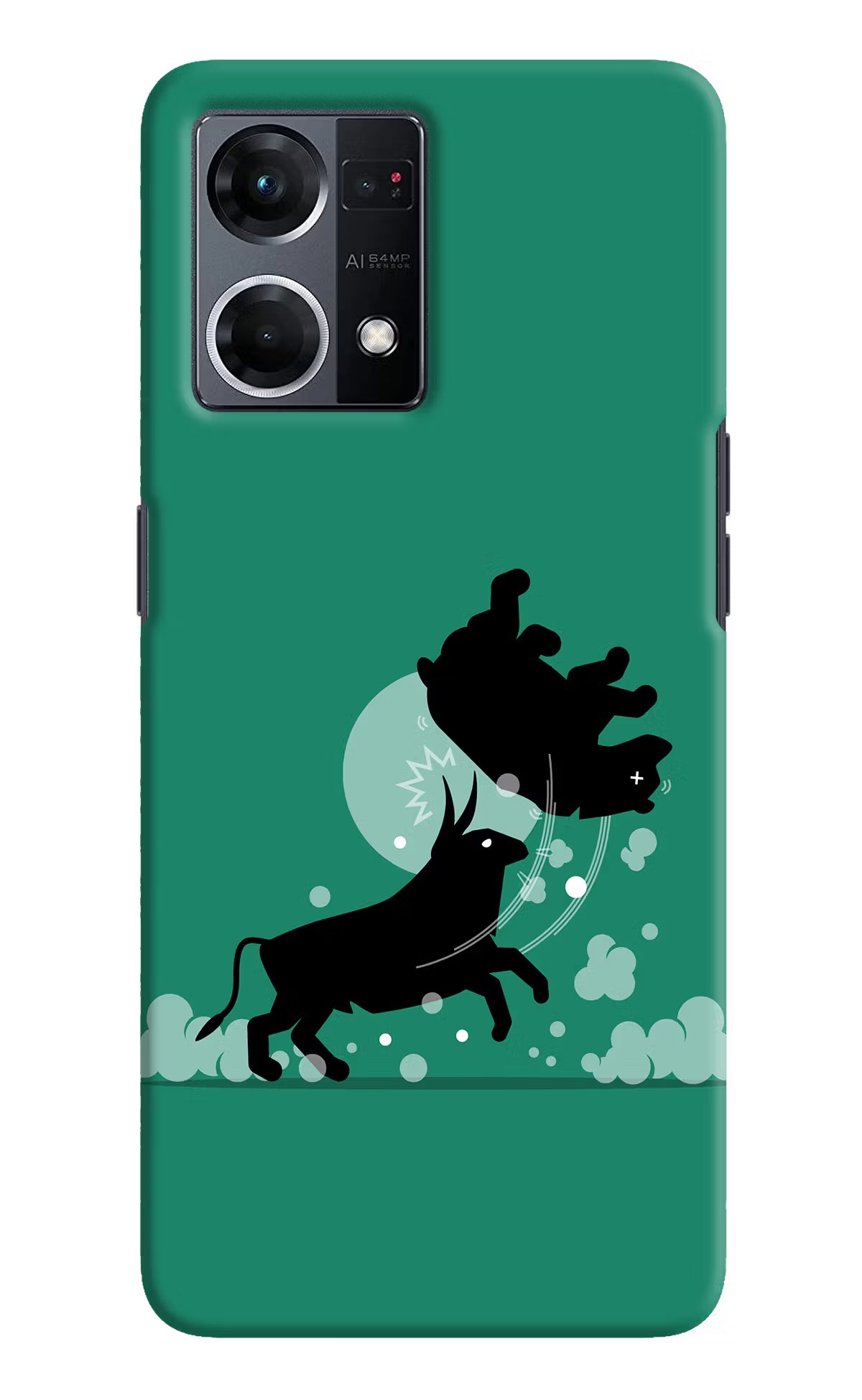 Bull Conqueror Oppo F21 Pro 4G Hard Case Back Cover by Casekaro