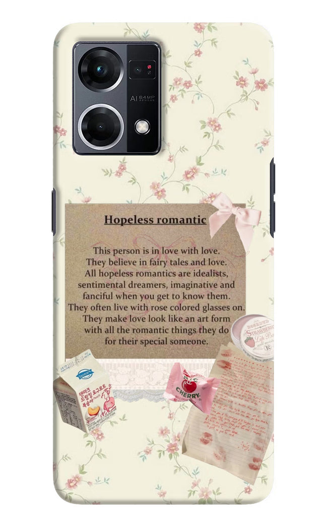 Hopeless Romantic Oppo F21 Pro 4G Hard Case Back Cover by Casekaro
