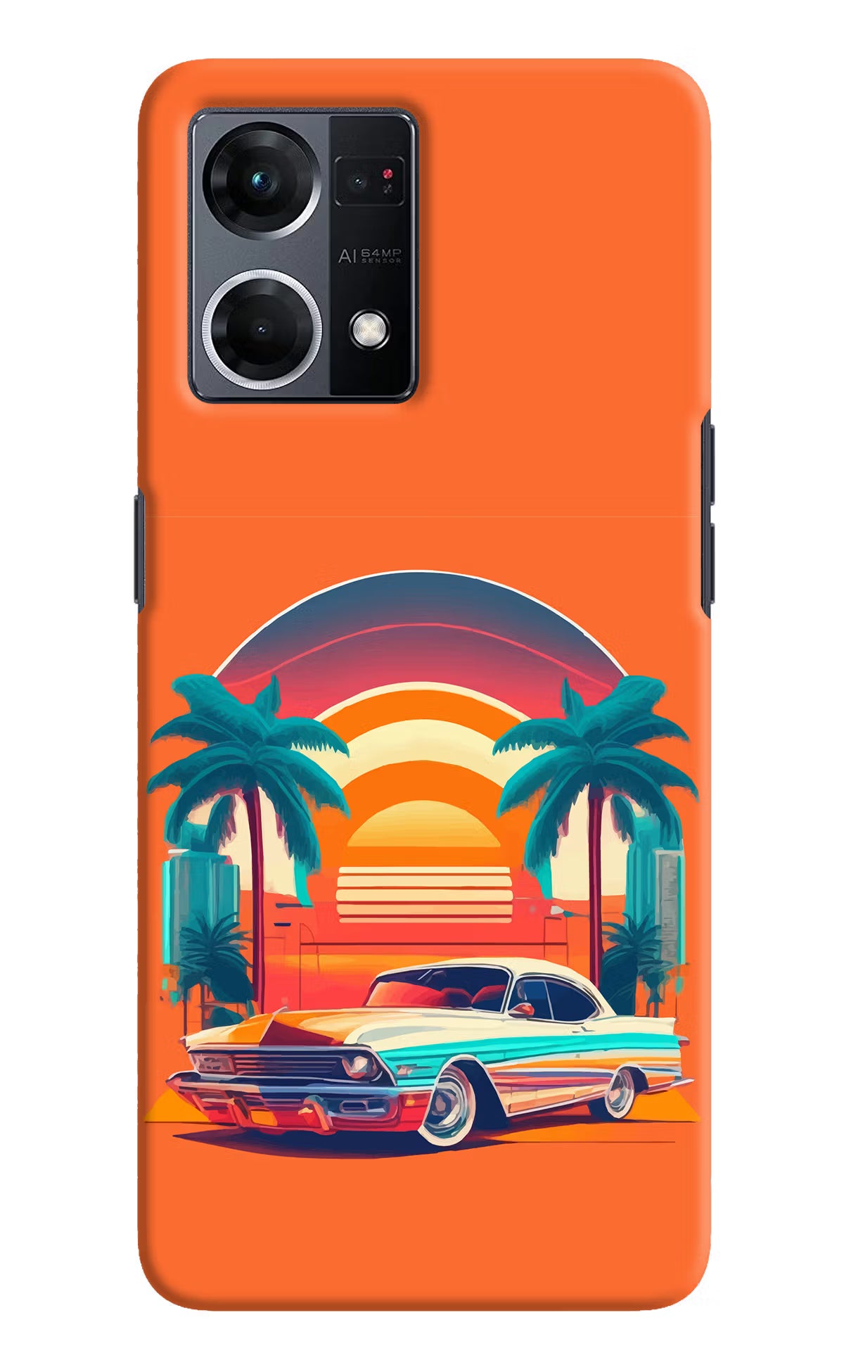 Palm Drive 80s Oppo F21 Pro 4G Hard Case Back Cover by Casekaro