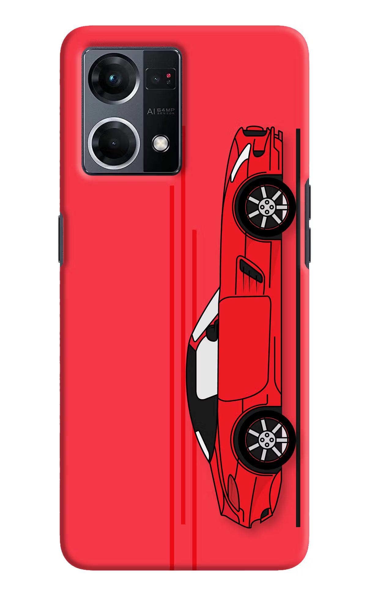 Red Velocity Oppo F21 Pro 4G Hard Case Back Cover by Casekaro