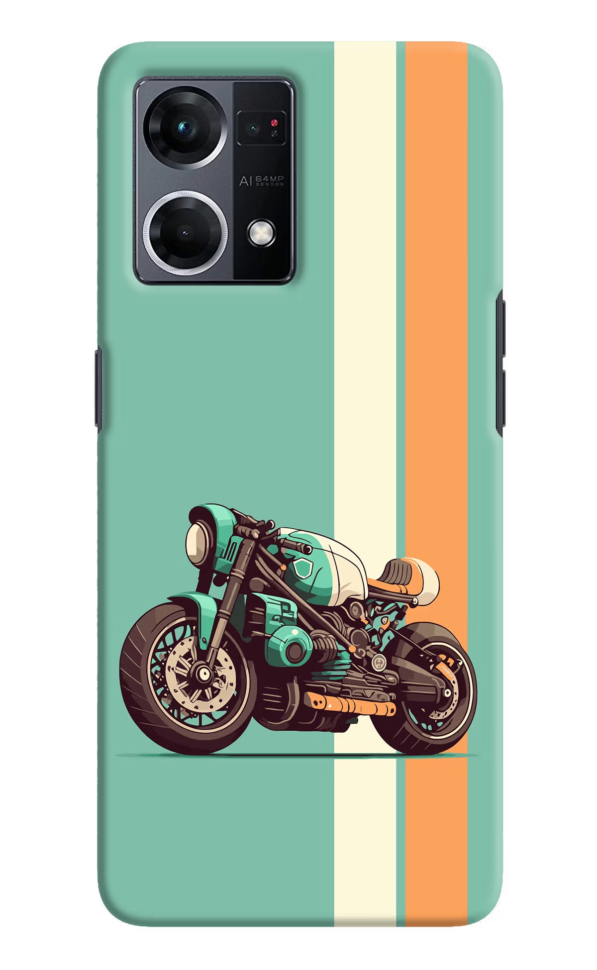 Striped Moto Drift Oppo F21 Pro 4G Hard Case Back Cover by Casekaro