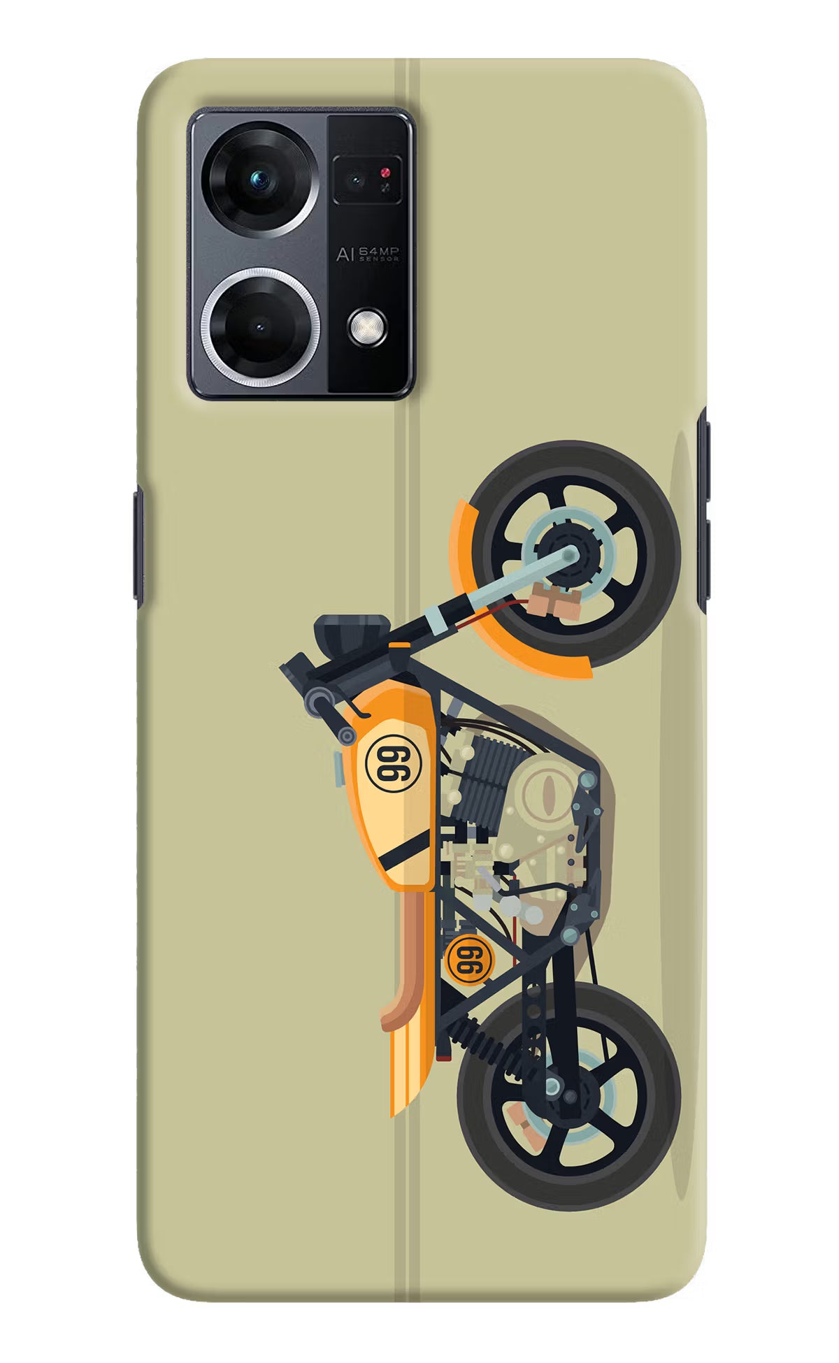 Vertical Speedster Oppo F21 Pro 4G Hard Case Back Cover by Casekaro