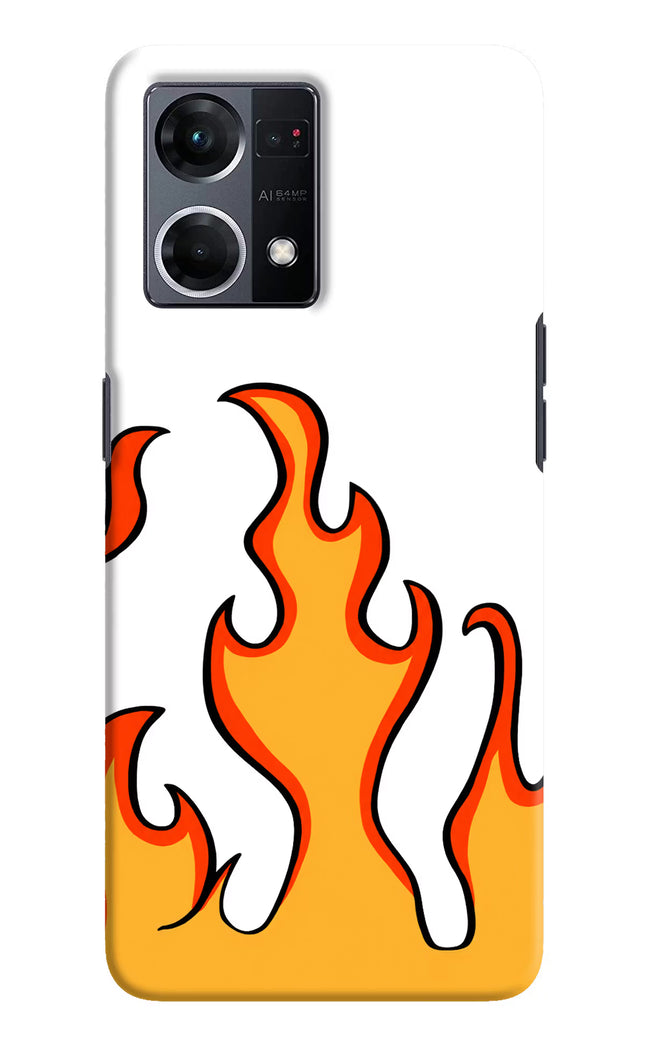 Fired Up – White Oppo F21 Pro 4G Hard Case Back Cover by Casekaro