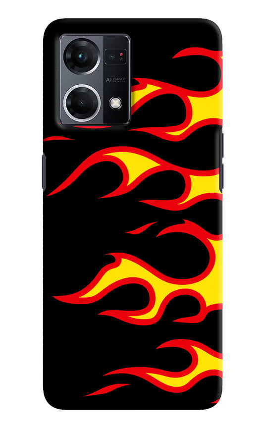 Side Sweep Flames Oppo F21 Pro 4G Hard Case Back Cover by Casekaro