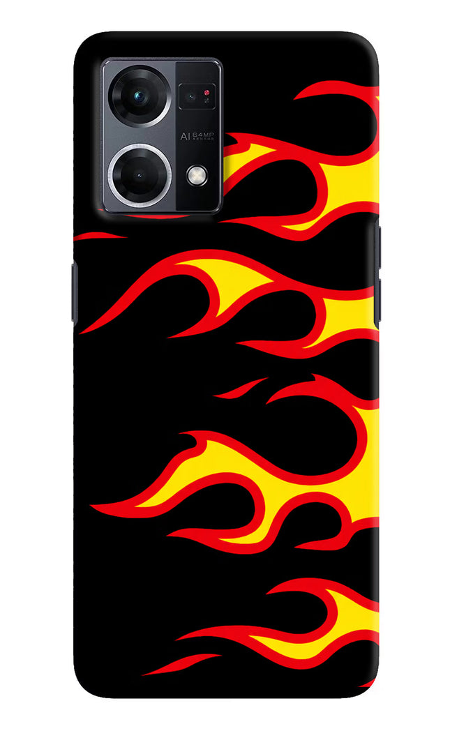 Side Sweep Flames Oppo F21 Pro 4G Hard Case Back Cover by Casekaro