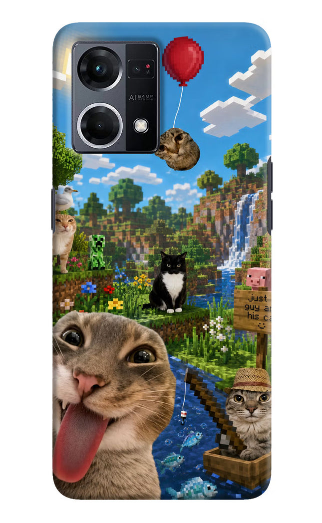 Minecraft Cat Chaos Oppo F21 Pro 4G Hard Case Back Cover by Casekaro