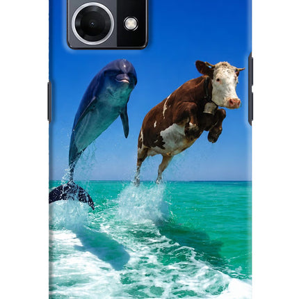 Dolphin vs Cow Oppo F21 Pro 4G Hard Case Back Cover by Casekaro
