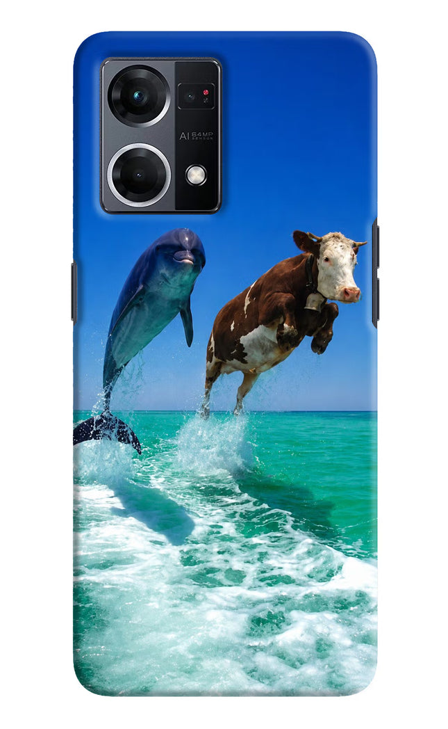 Dolphin vs Cow Oppo F21 Pro 4G Hard Case Back Cover by Casekaro