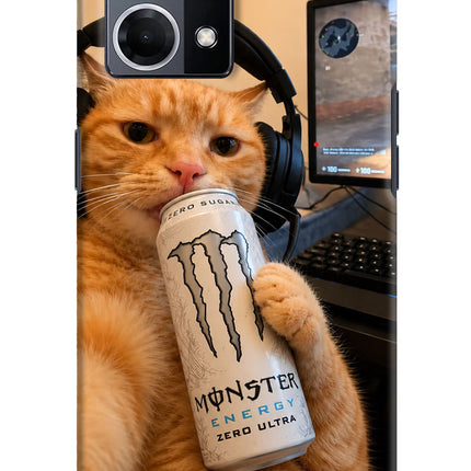 Gamer Cat Energy Oppo F21 Pro 4G Hard Case Back Cover by Casekaro