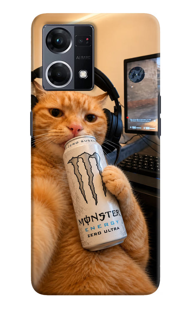 Gamer Cat Energy Oppo F21 Pro 4G Hard Case Back Cover by Casekaro