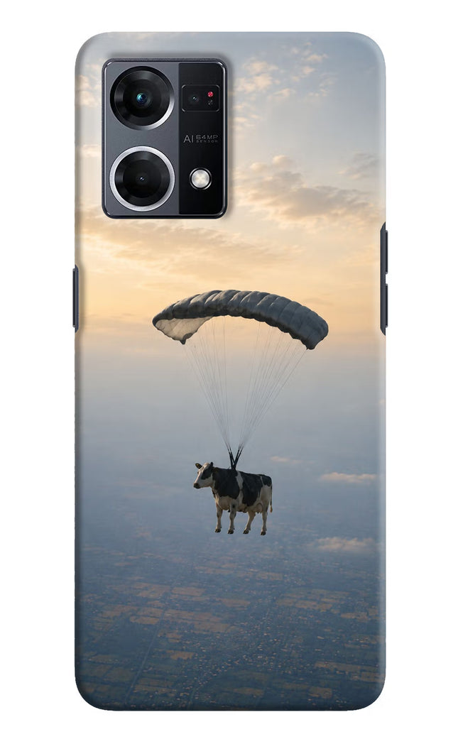 Skydiving Cow Oppo F21 Pro 4G Hard Case Back Cover by Casekaro