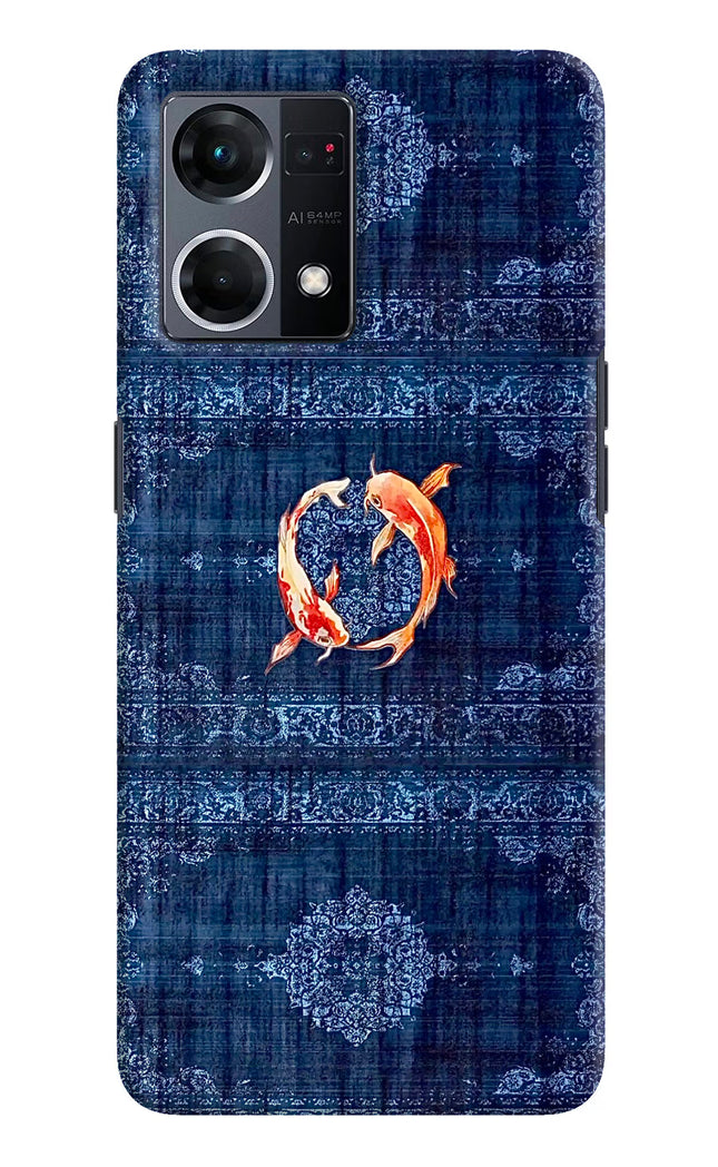 Koi Blue Oppo F21 Pro 4G Hard Case Back Cover by Casekaro