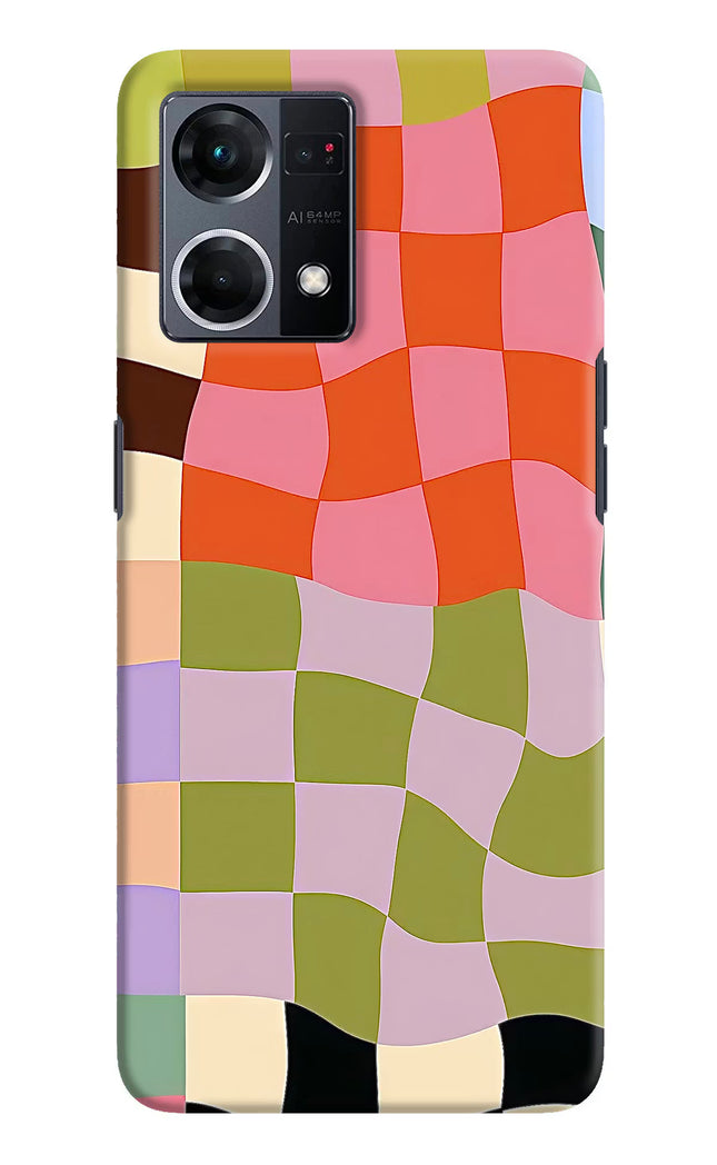 Wavy Grid Oppo F21 Pro 4G Hard Case Back Cover by Casekaro