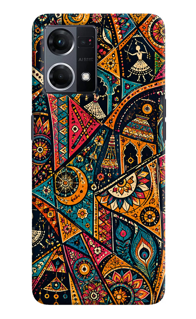 Folk Print Oppo F21 Pro 4G Hard Case Back Cover by Casekaro
