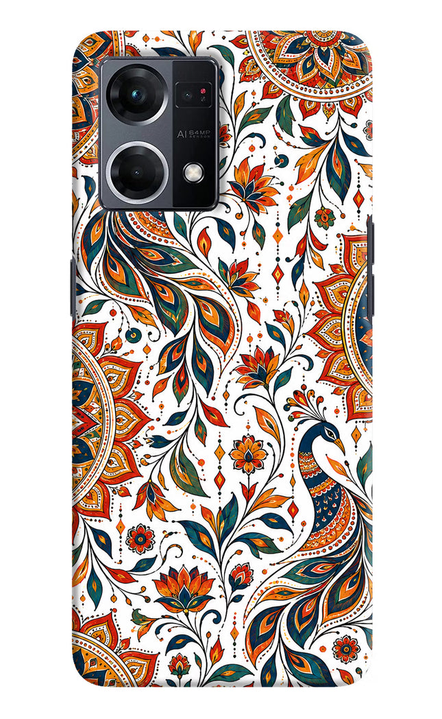 White Mayura Oppo F21 Pro 4G Hard Case Back Cover by Casekaro
