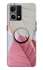 White Pink Leaf Oppo F21 Pro 4G Pop Case by Casekaro