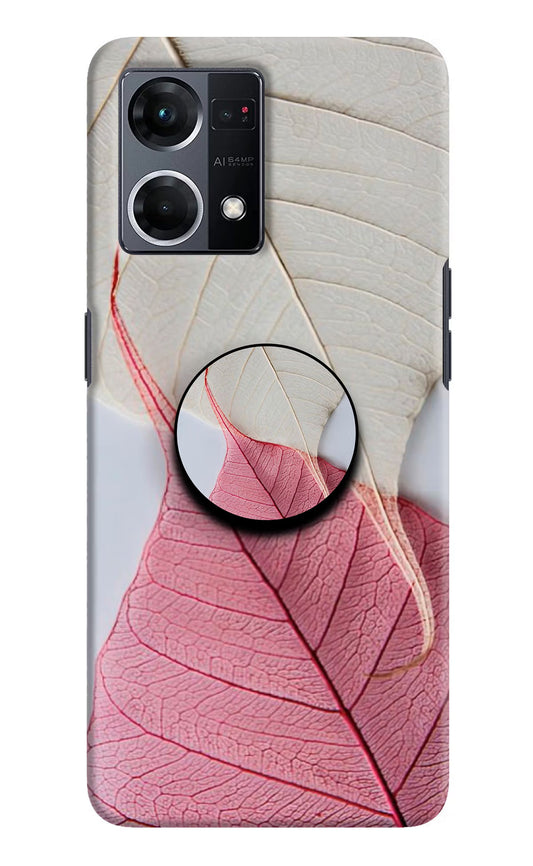 White Pink Leaf Oppo F21 Pro 4G Pop Case by Casekaro