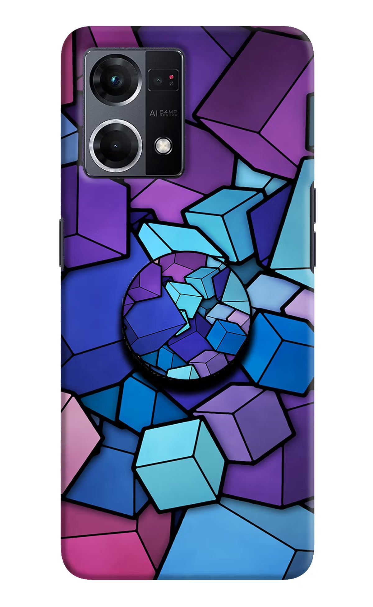Cubic Abstract Oppo F21 Pro 4G Pop Case by Casekaro