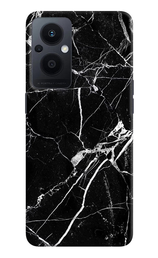 Black Marble Pattern Oppo F21 Pro 5G Hard Case Back Cover by Casekaro