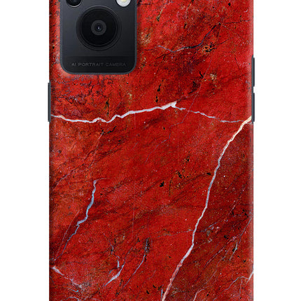 Red Marble Design Oppo F21 Pro 5G Hard Case Back Cover by Casekaro