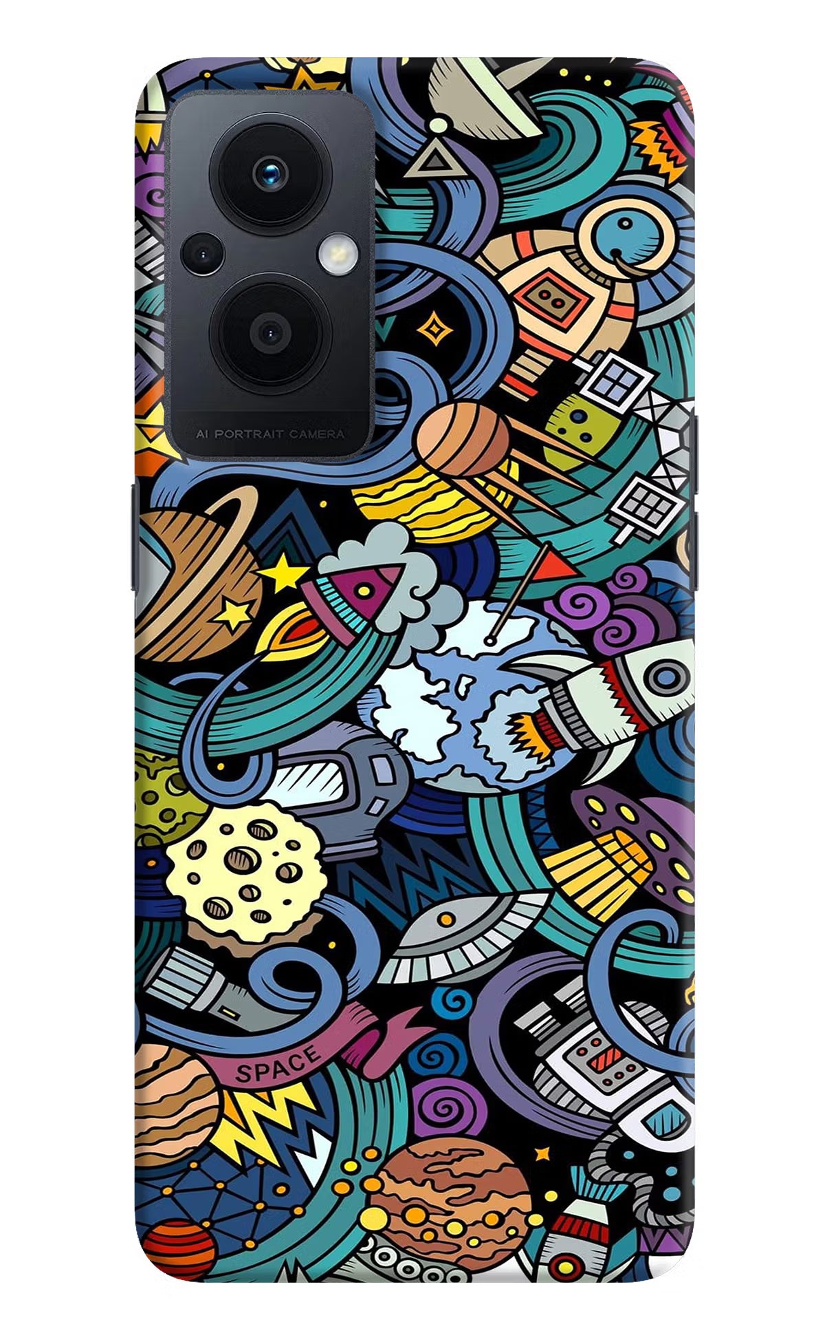 Space Abstract Oppo F21 Pro 5G Hard Case Back Cover by Casekaro