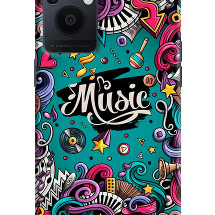 Music Graffiti Oppo F21 Pro 5G Hard Case Back Cover by Casekaro