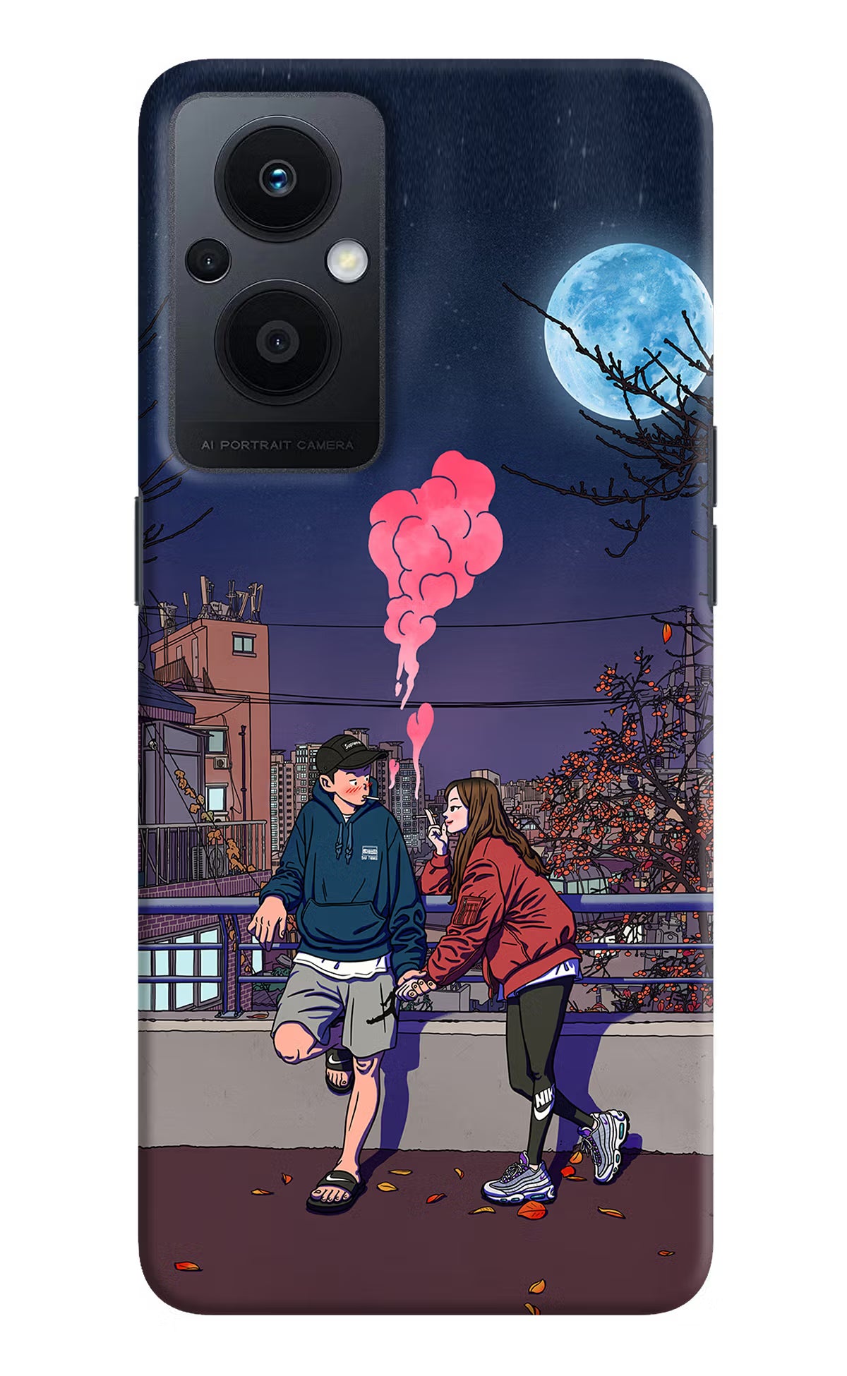 Chilling Couple Oppo F21 Pro 5G Hard Case Back Cover by Casekaro