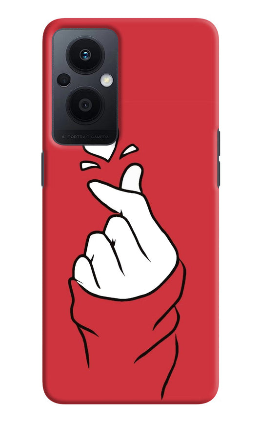 Korean Love Sign Oppo F21 Pro 5G Hard Case Back Cover by Casekaro