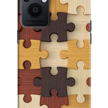 Wooden Puzzle Oppo F21 Pro 5G Hard Case Back Cover by Casekaro