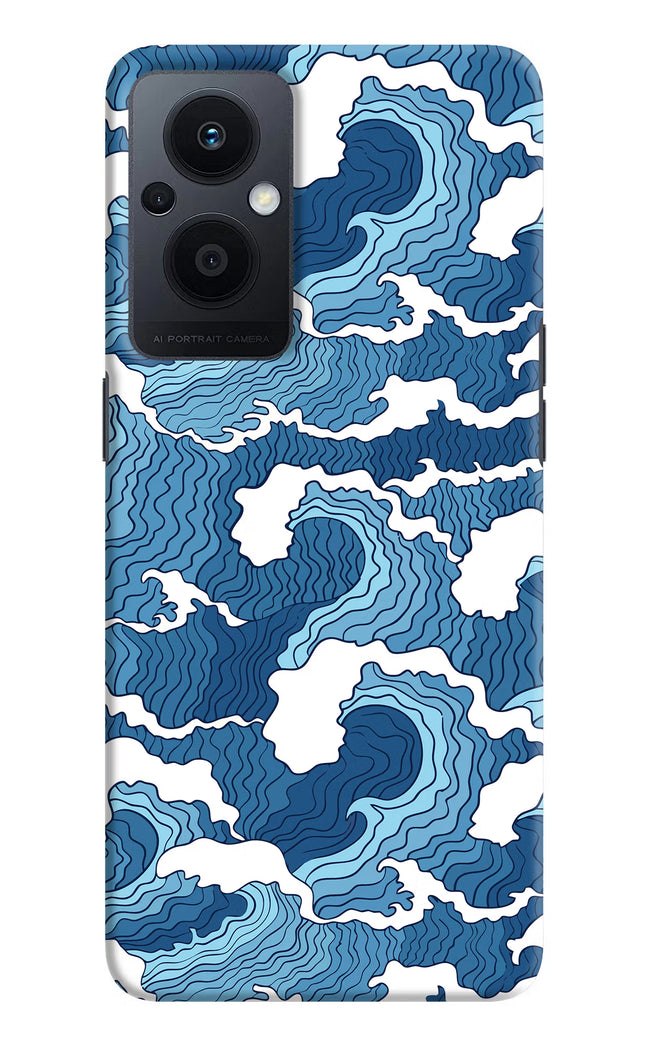 Blue Waves Oppo F21 Pro 5G Hard Case Back Cover by Casekaro