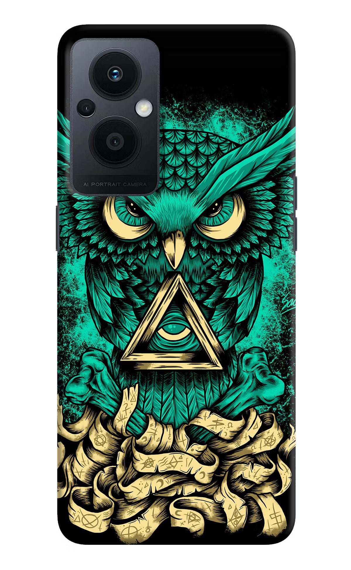 Green Owl Oppo F21 Pro 5G Hard Case Back Cover by Casekaro