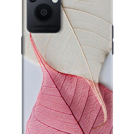 White Pink Leaf Oppo F21 Pro 5G Hard Case Back Cover by Casekaro