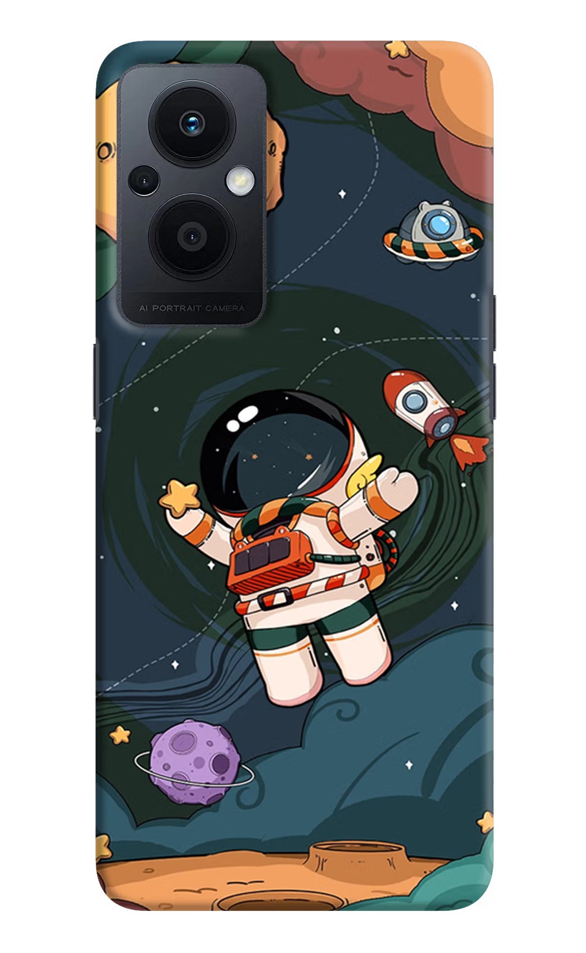 Cartoon Astronaut Oppo F21 Pro 5G Hard Case Back Cover by Casekaro