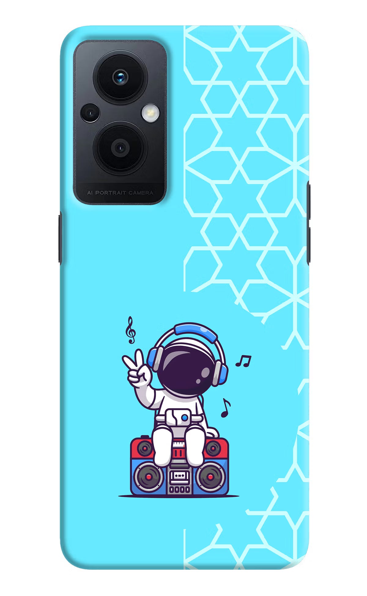 Cute Astronaut Chilling Oppo F21 Pro 5G Hard Case Back Cover by Casekaro