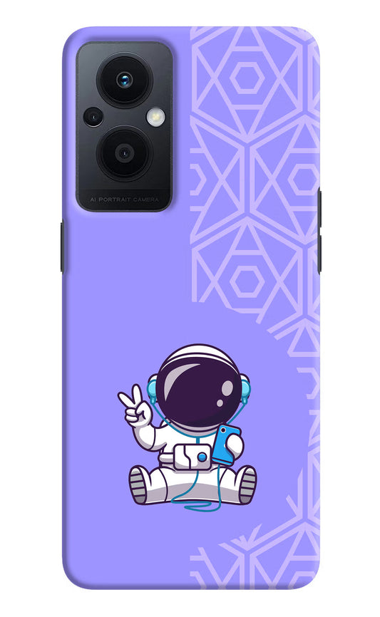 Cute Astronaut Chilling Oppo F21 Pro 5G Hard Case Back Cover by Casekaro