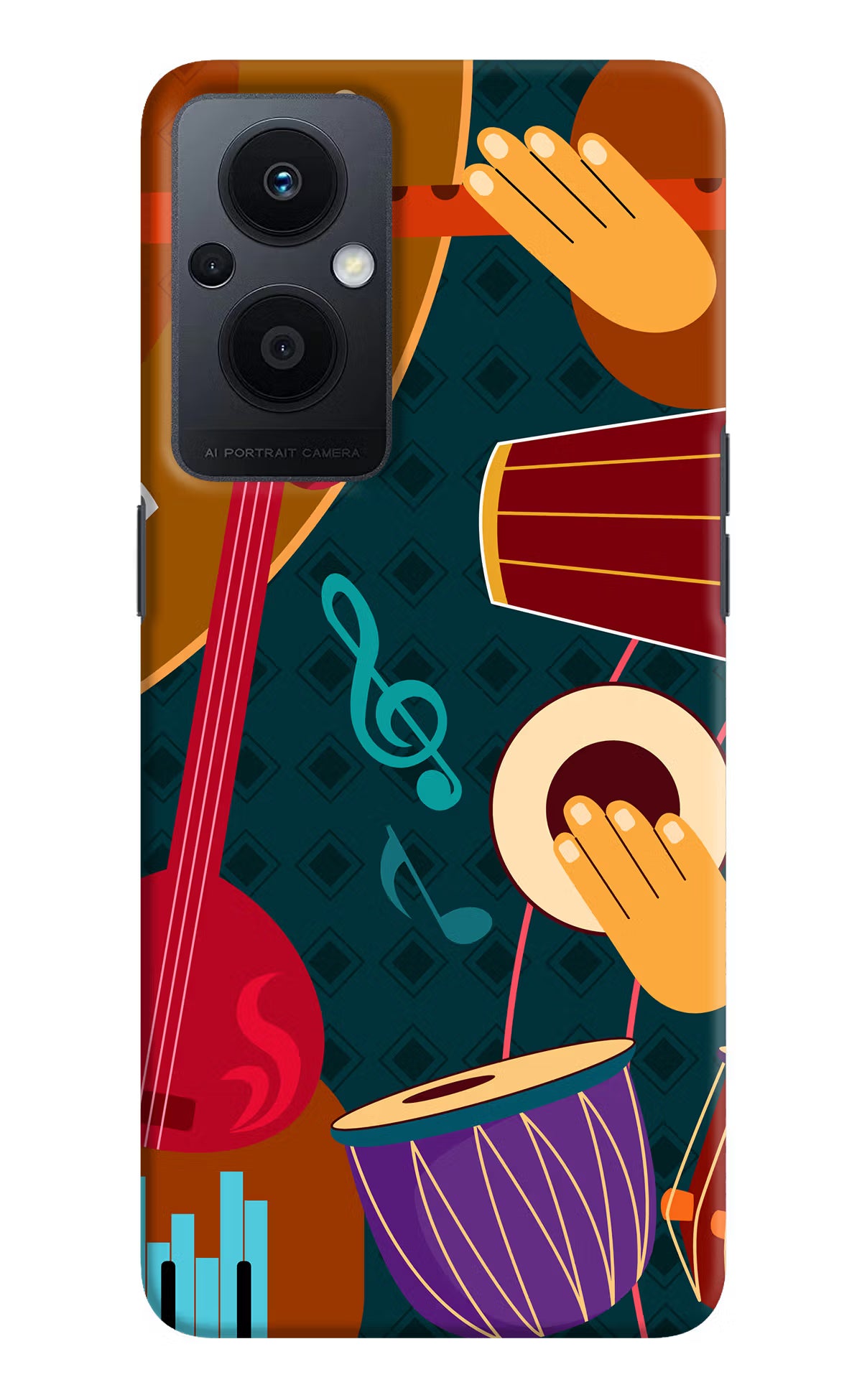 Music Instrument Oppo F21 Pro 5G Hard Case Back Cover by Casekaro