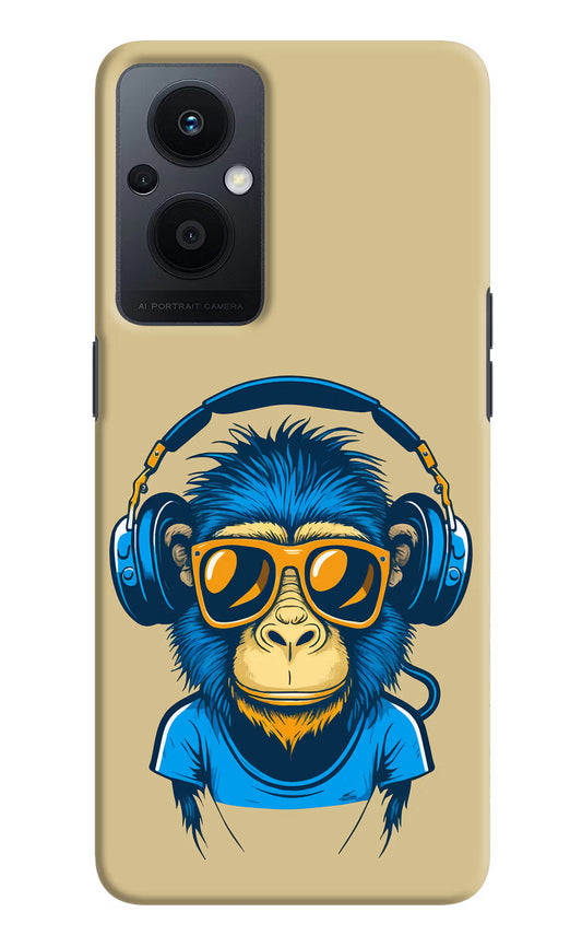 Monkey Headphone Oppo F21 Pro 5G Hard Case Back Cover by Casekaro