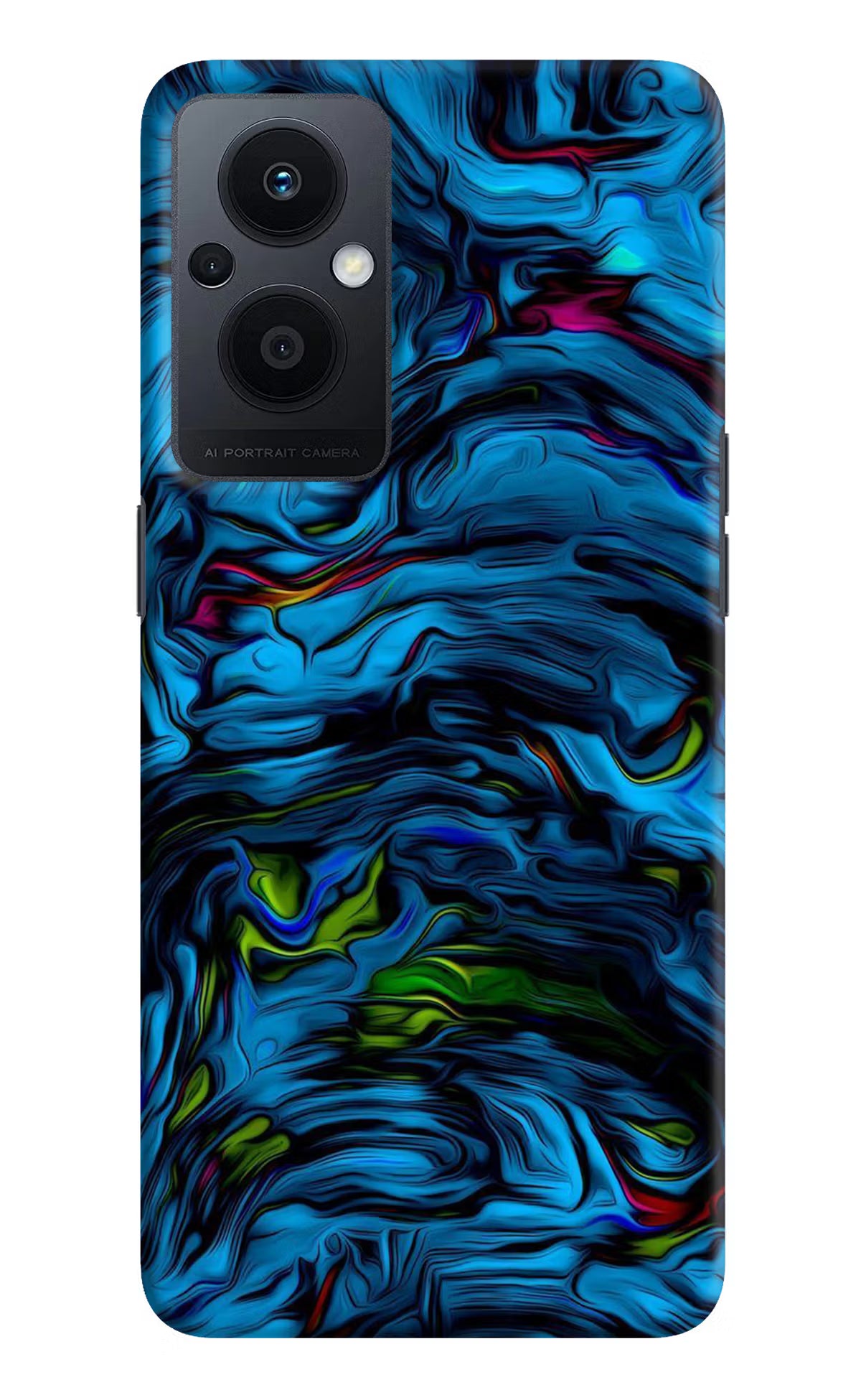 Dark Blue Abstract Oppo F21 Pro 5G Hard Case Back Cover by Casekaro