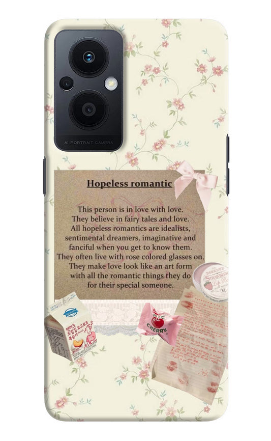 Hopeless Romantic Oppo F21 Pro 5G Hard Case Back Cover by Casekaro