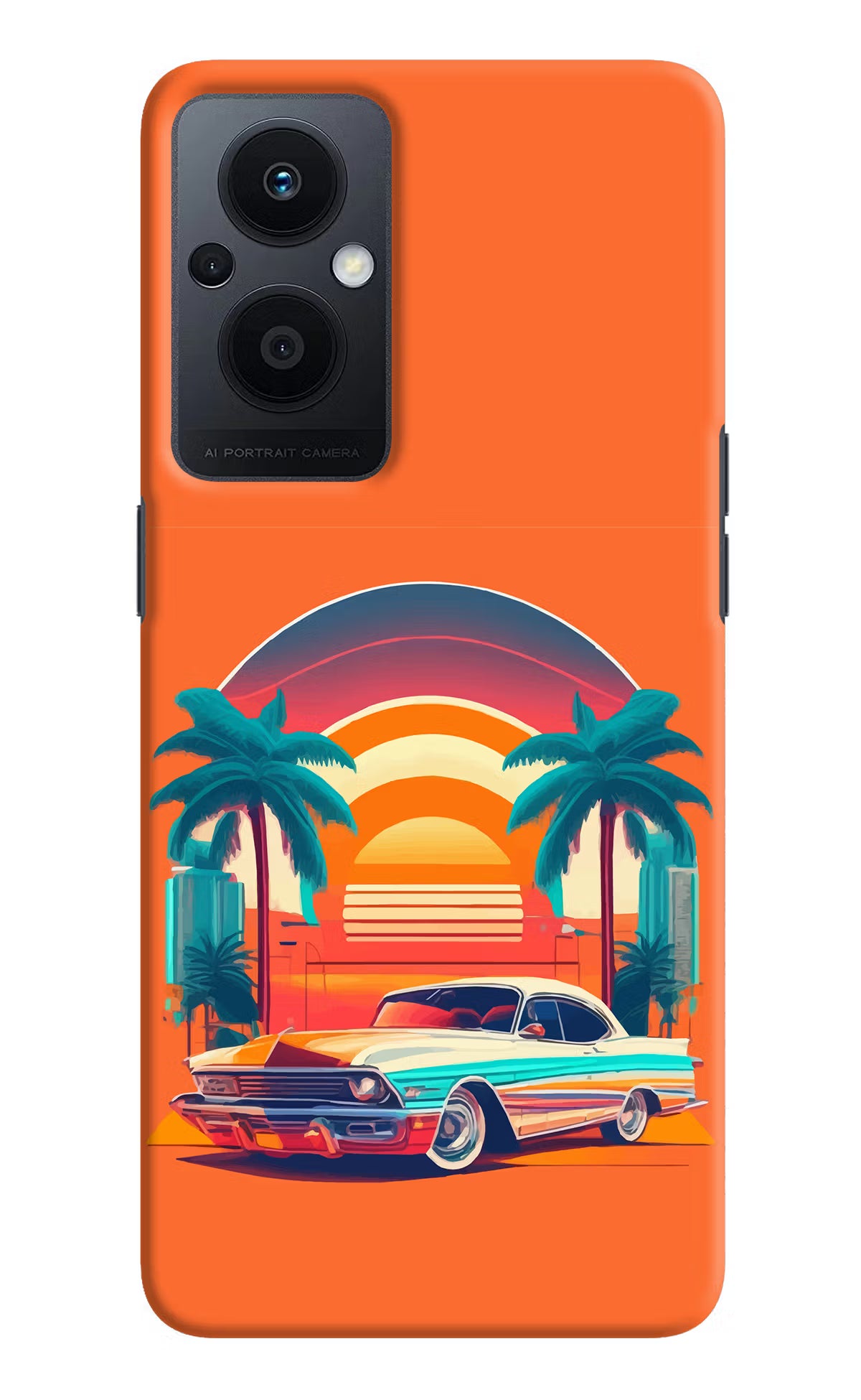 Palm Drive 80s Oppo F21 Pro 5G Hard Case Back Cover by Casekaro