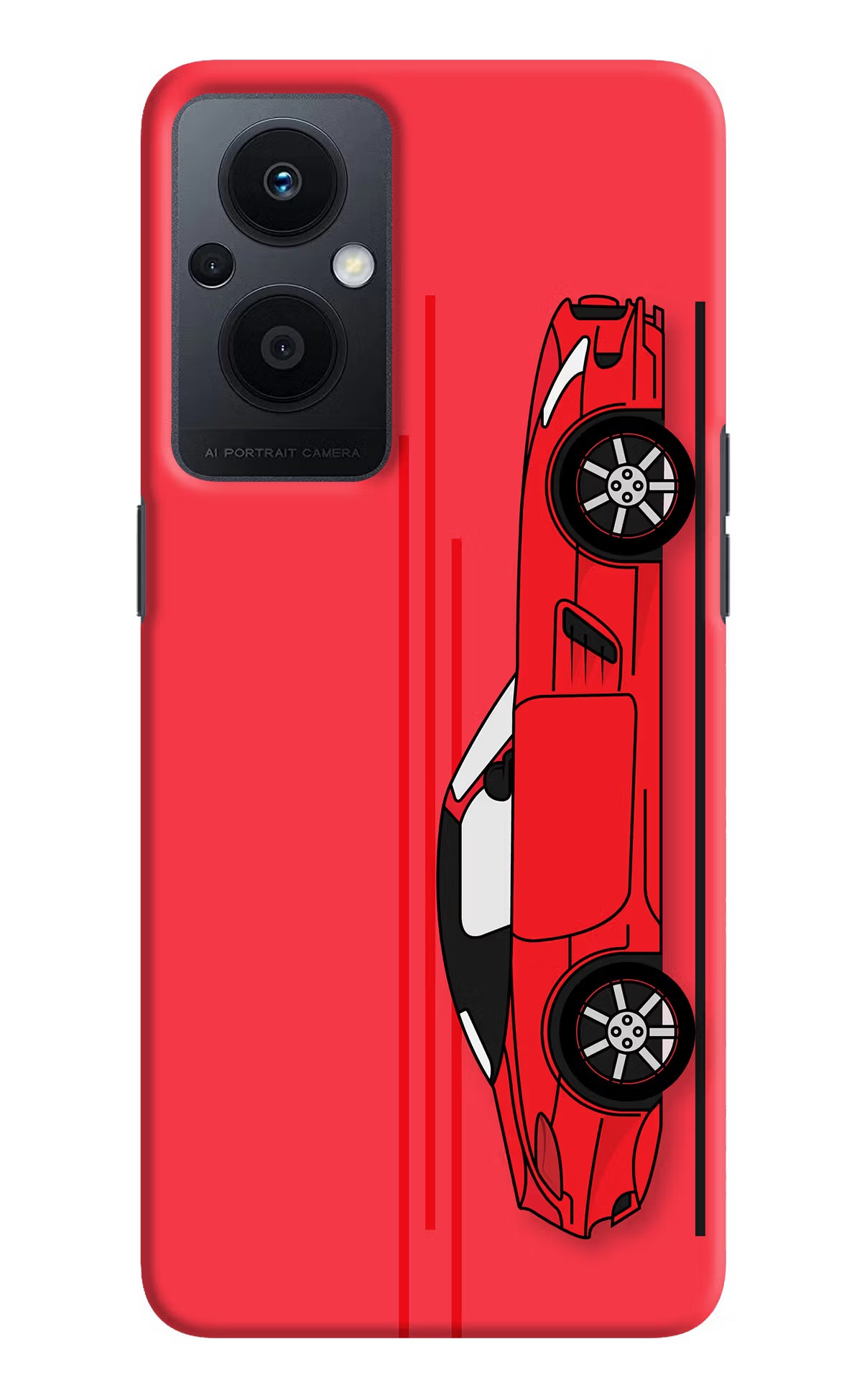 Red Velocity Oppo F21 Pro 5G Hard Case Back Cover by Casekaro