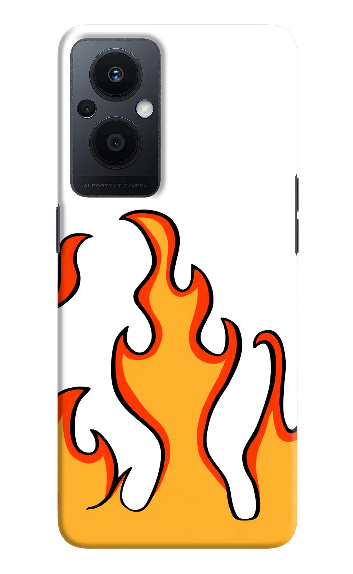 Fired Up – White Oppo F21 Pro 5G Hard Case Back Cover by Casekaro