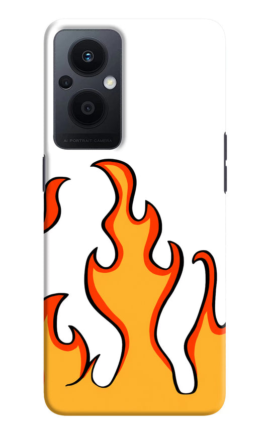 Fired Up – White Oppo F21 Pro 5G Hard Case Back Cover by Casekaro