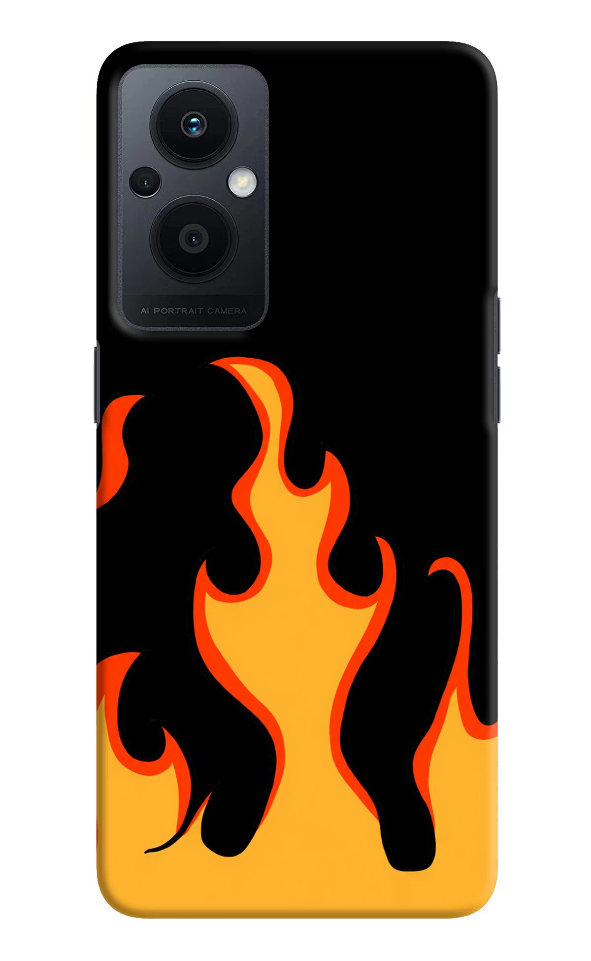 Fired Up – Black Oppo F21 Pro 5G Hard Case Back Cover by Casekaro