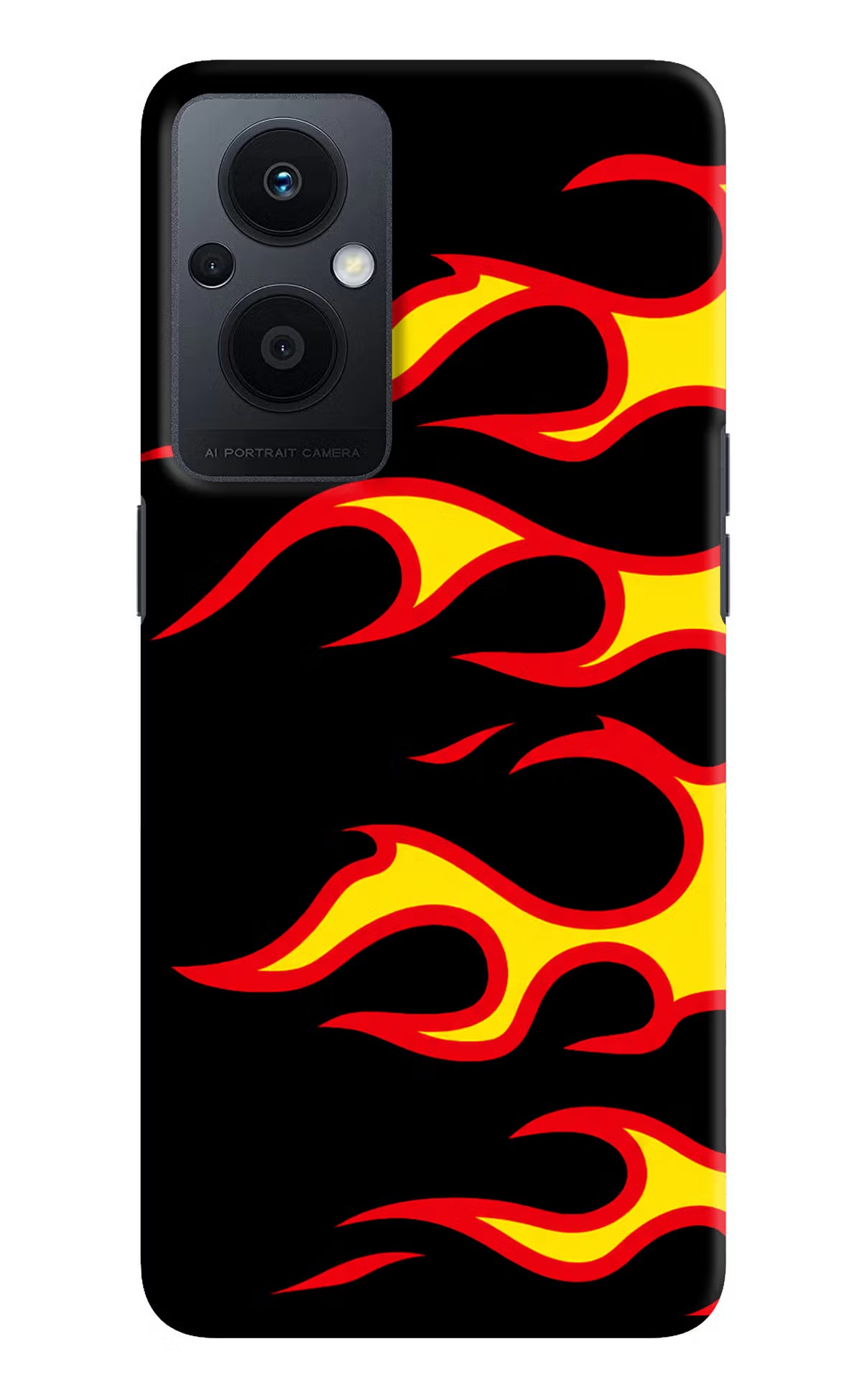 Side Sweep Flames Oppo F21 Pro 5G Hard Case Back Cover by Casekaro