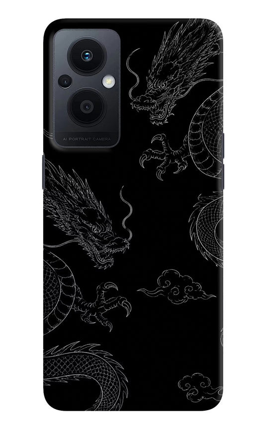 Twin Dragons Oppo F21 Pro 5G Hard Case Back Cover by Casekaro