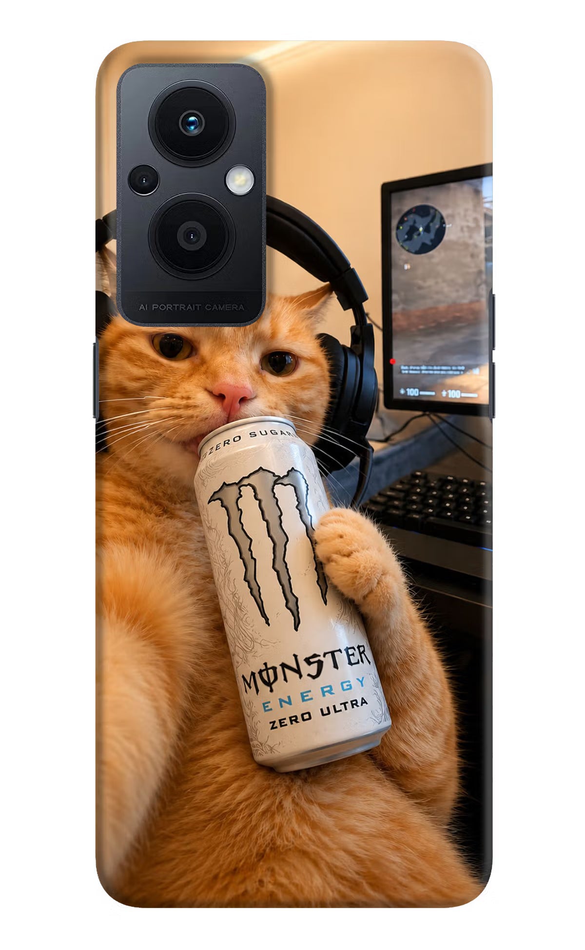 Gamer Cat Energy Oppo F21 Pro 5G Back Cover