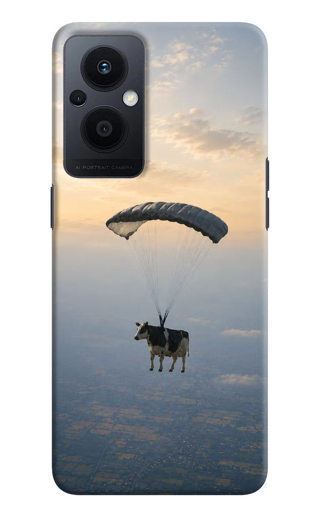 Skydiving Cow Oppo F21 Pro 5G Hard Case Back Cover by Casekaro